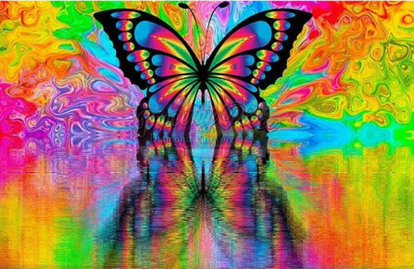 Lisa Frank Inspired Butterfly – Piece by Piece - Diamond Paint Therapy